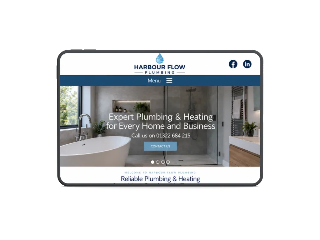 Contact page on the Harbour Flow Plumbing website