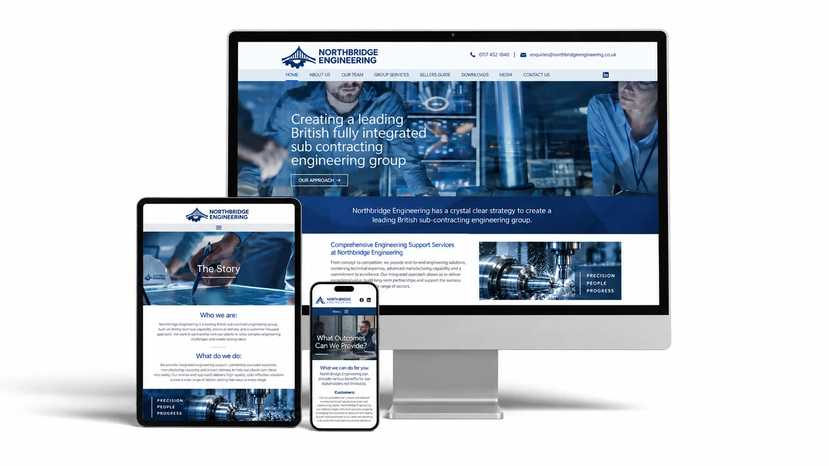 Desktop homepage of the Northbridge Engineering website