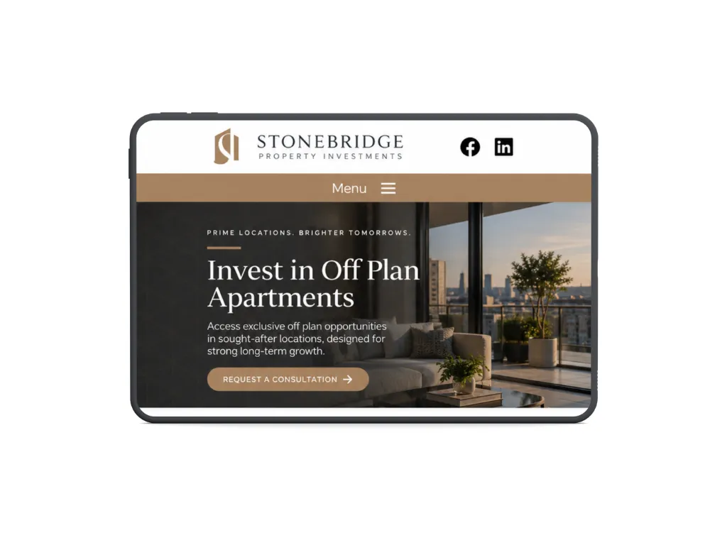 Contact page on the Stonebridge Property Investments website